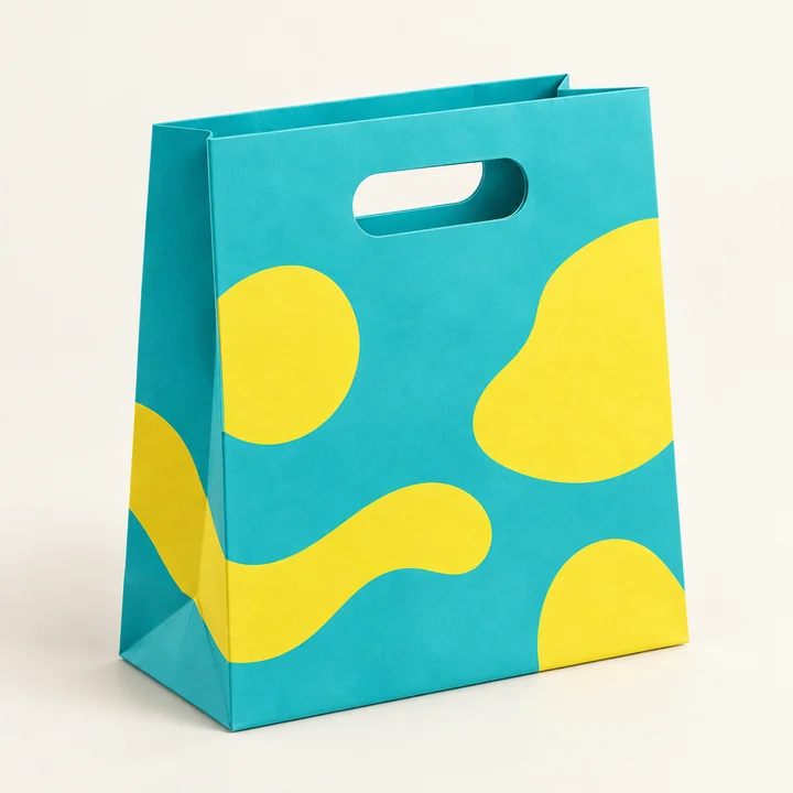 Die-cut handles paper bag illustration