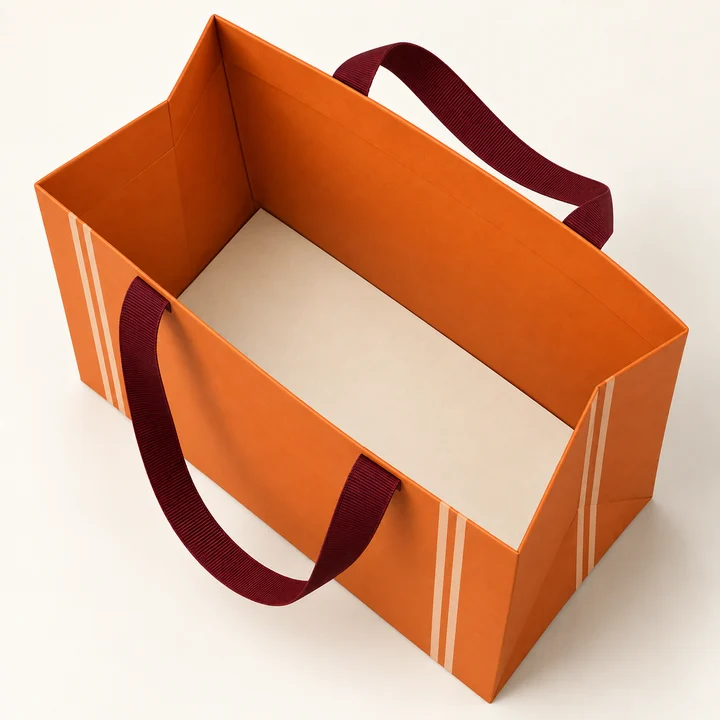 Flat base paper bag illustration