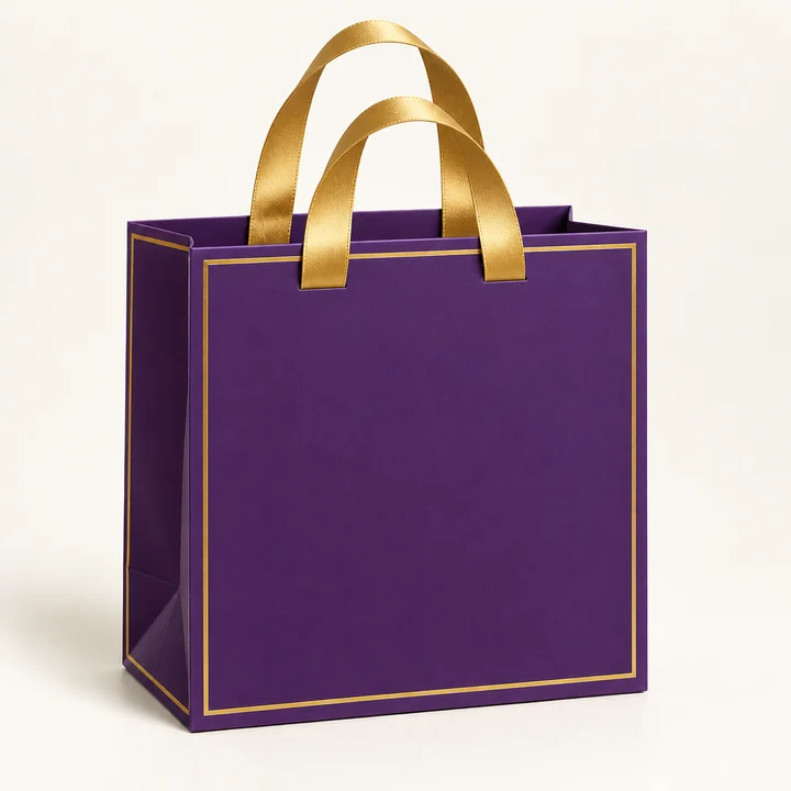 Ribbon handles paper bag illustration