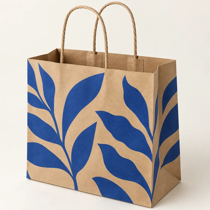 Paper twisted handles paper bag illustration