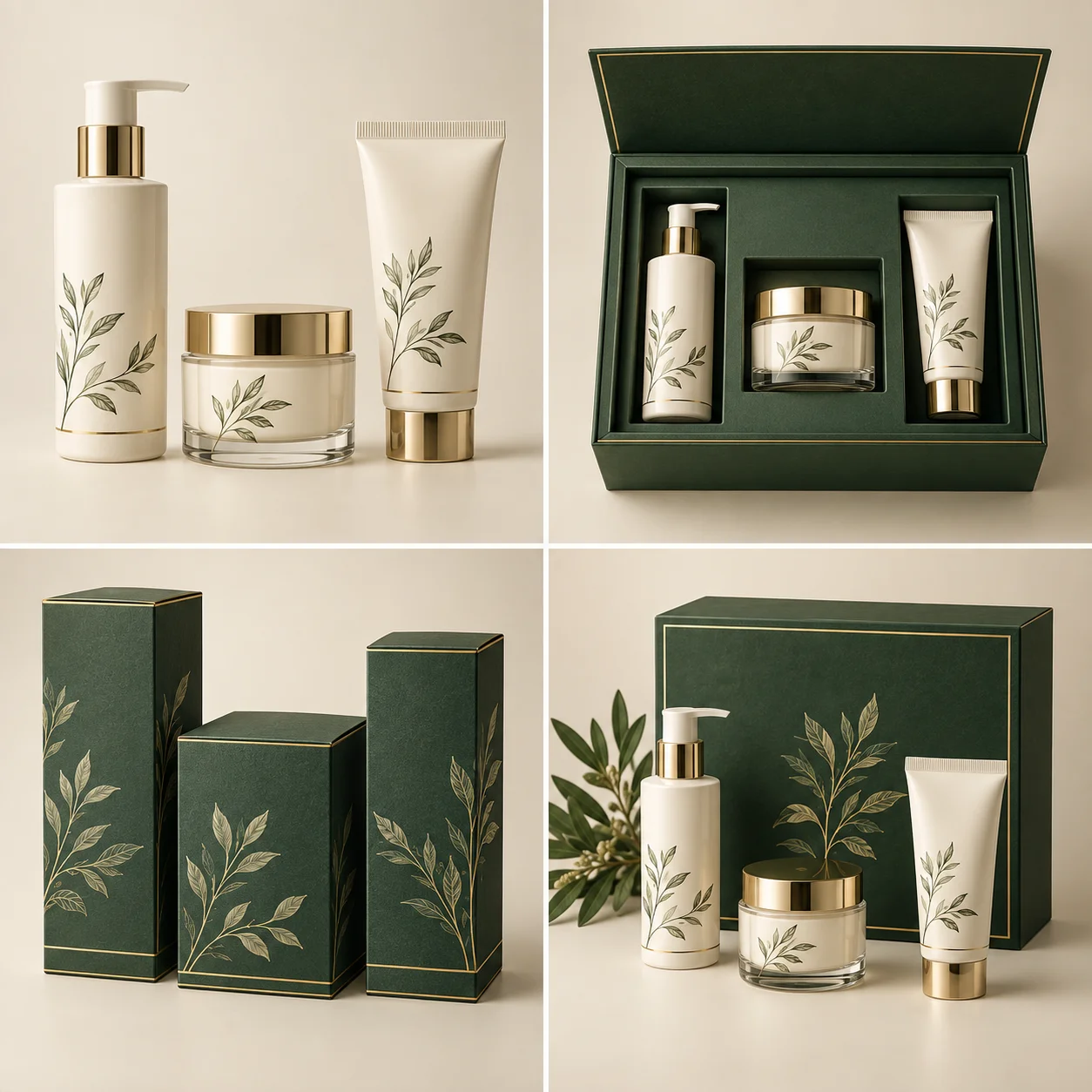 Four stages: Coordinated skincare packaging
