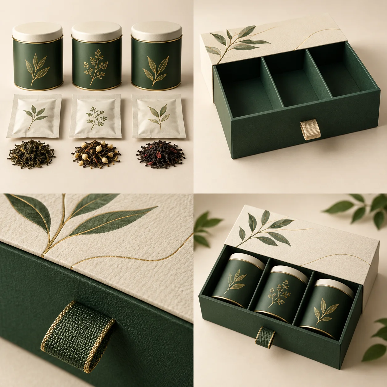 Four stages: Tea assortment drawer packaging