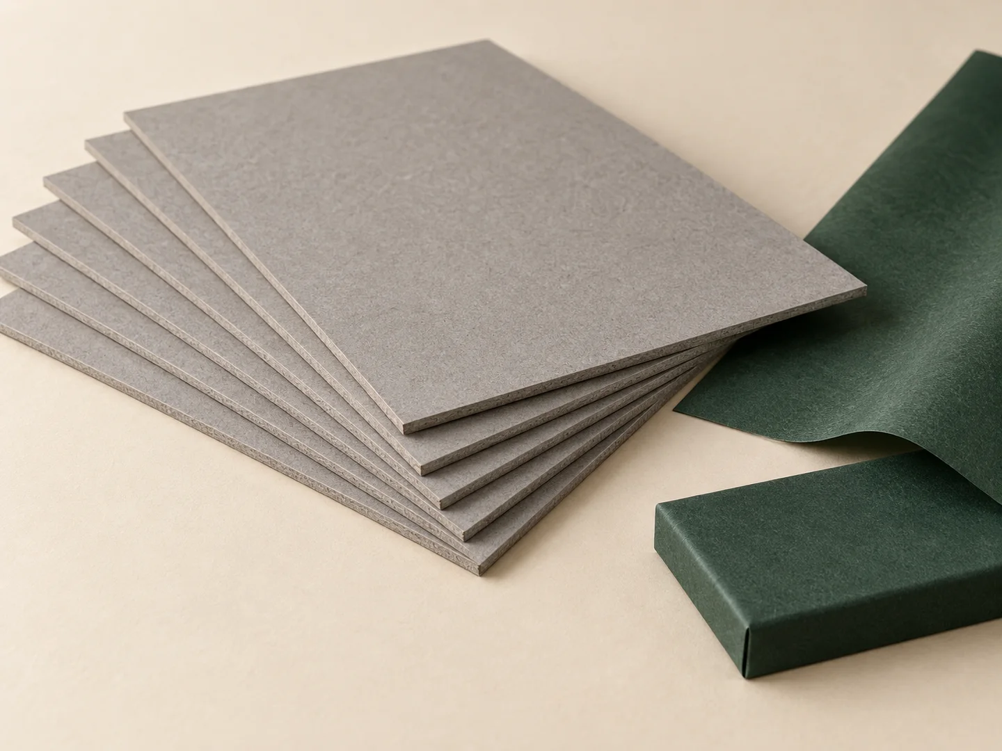 Illustration: exposed greyboard edges for material inspection
