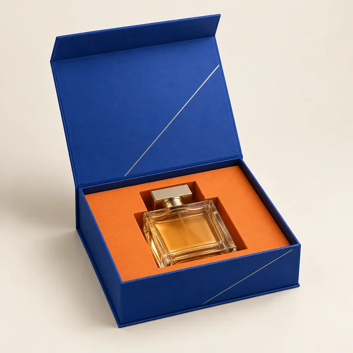 Magnetic closure packaging illustration