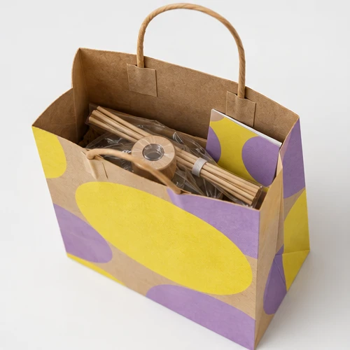 Custom reed diffuser packaging — Twisted-paper handle bag — Packed products