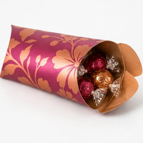 Custom wrapped chocolates packaging — Pillow carton — Packed presentation