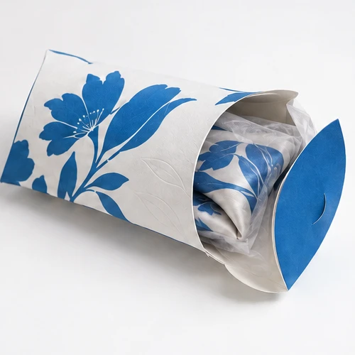 Custom silk scarf packaging — Pillow carton — Packed presentation