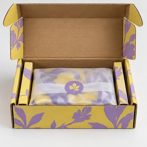 Custom silk scarf packaging — Divided roll-end mailer — Packed presentation