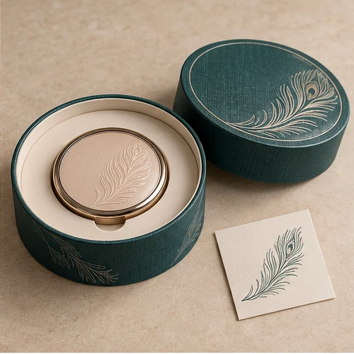 Powder compact gift — Round lift-off box