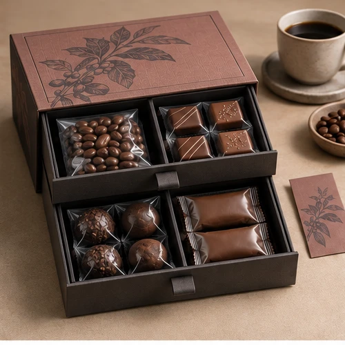 Coffee and chocolate pairing — Two-drawer box