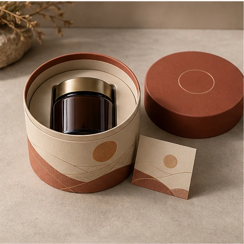 Premium supplement tin — Round lift-off box