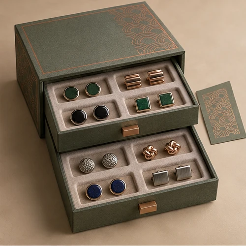 Cufflink collector — Two-drawer box