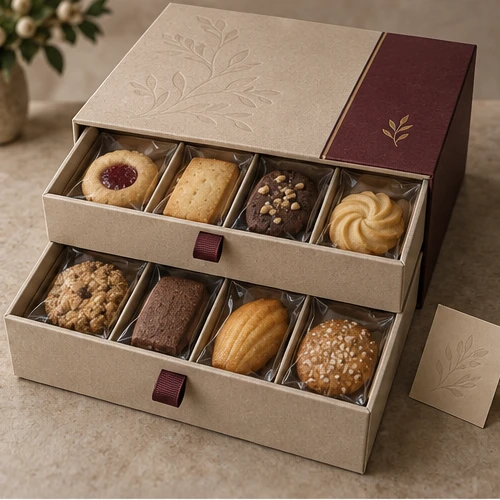 Biscuit tasting drawers — Two-drawer box