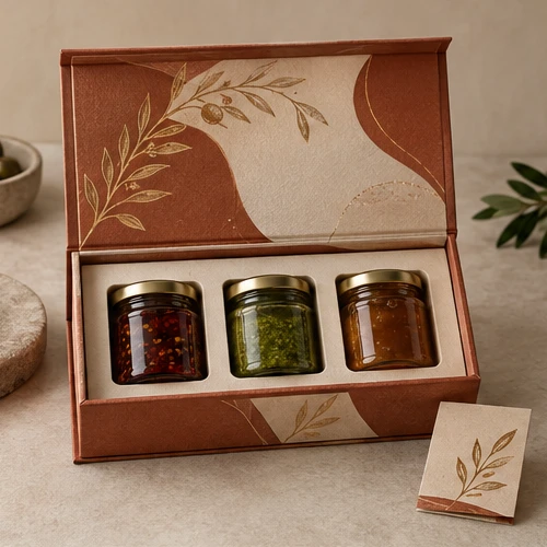 Gourmet condiment trio — Magnetic book box