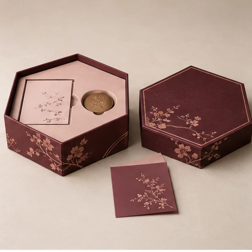 Event invitation suite — Hexagonal lift-off box