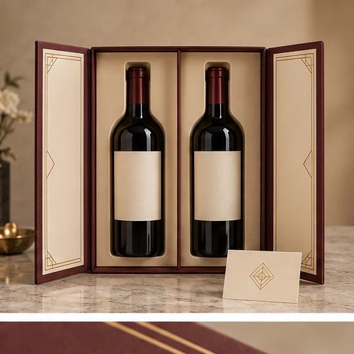Twin wine double-door gift box