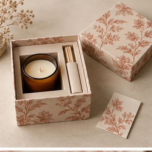 Amber candle jar presentation box