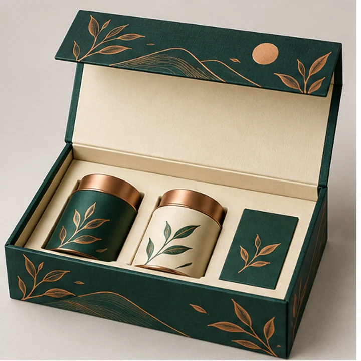 Tea tin pairing — Collapsible magnetic rigid box