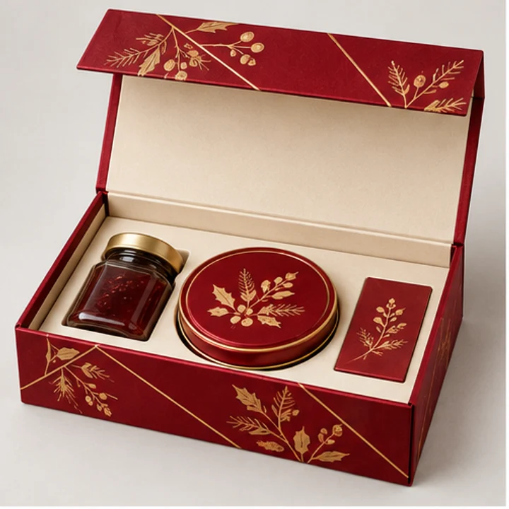Festive food hamper — Collapsible magnetic rigid box