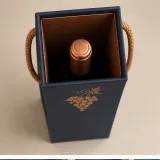 Single wine cotton-handle paper bag