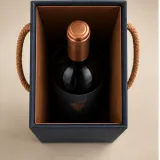 Custom single wine cotton-handle paper bag packaging — Cotton-handle bottle bag — Interior & handles