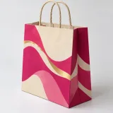 Custom tea sachets packaging — Twisted-paper handle bag — Side gusset