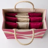 Custom tea sachets packaging — Twisted-paper handle bag — Interior & handles