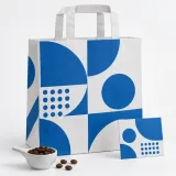 Custom coffee pouches packaging — Flat-paper handle bag — Complete set