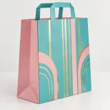 Custom wrapped cookies packaging — Flat-paper handle bag — Side gusset