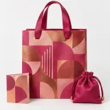 Custom jewelry pouch packaging — Ribbon-handle paper bag — Complete set