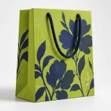 Custom silk scarf packaging — Cord-handle paper bag — Side gusset