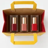 Custom lipstick trio packaging — Flat-paper handle bag — Interior & handles