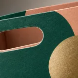 Custom stationery set packaging — Die-cut handle paper bag — Paper & finish