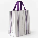 Custom Christmas ornaments packaging — Ribbon-handle paper bag — Side gusset