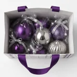 Custom Christmas ornaments packaging — Ribbon-handle paper bag — Interior & handles