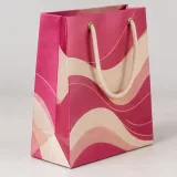 Custom wrapped mooncakes packaging — Cord-handle paper bag — Side gusset