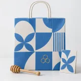 Custom honey jar packaging — Twisted-paper handle bag — Complete set