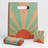 Custom socks gift packaging — Die-cut handle paper bag — Complete set