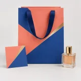 Custom miniature fragrance packaging — Ribbon-handle paper bag — Complete set