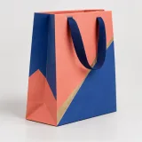 Custom miniature fragrance packaging — Ribbon-handle paper bag — Side gusset