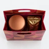 Custom tea tin packaging — Die-cut handle paper bag — Interior & handles