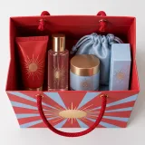 Custom beauty discovery set packaging — Cord-handle paper bag — Interior & handles