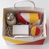 Custom client welcome kit packaging — Twisted-paper handle bag — Interior & handles