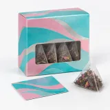 Custom tea sachets packaging — Window tuck carton — Closed set