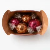 Custom wrapped chocolates packaging — Pillow carton — Product & insert