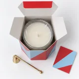 Custom candle jar packaging — Hexagonal tuck carton — Product & insert