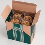 Custom wrapped cookies packaging — Crash-lock bottom carton — Product & insert