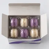 Custom sealed macarons packaging — Window tuck carton — Product & insert