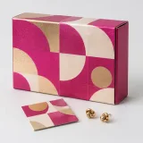 Custom jewelry pouch packaging — Paperboard sleeve and tray — Closed set