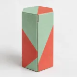 Custom lipstick trio packaging — Hexagonal tuck carton — Side / rear